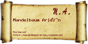Mandelbaum Arián névjegykártya